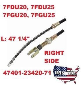 47401-23420-71 Aftermarket 47401-23320-71 Emercency Brake Cable Toyota Forklift 47.25 Inch Long Rh 7 Series