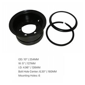 Sy107375 Aftermarket Forklift Rim 6.50-10 Tire 6 Bolt Id 126mm Hole Center 160mm