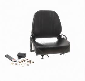 Sy1866 Aftermarket Universal Black Vinyl Forklift Seat With Mounting Hardware And Belt