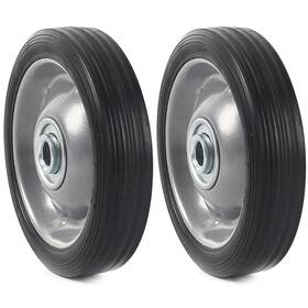 Ar-pro 810071110757 2-pack 5 Inch X 1.5 Flat Free Solid Rubber Wheel Assemblies - Replacement Hand