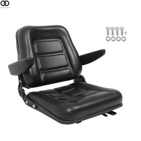 Apo281816 Autoooparts Pvc Tractor Seat Foldable With Armrests And Safety Switch Universal Forklift