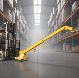 170193 Banfluxion 3t/6600lb Forklift Telescopic Arm Lifting Boom With Adjustable Tilt Angle 12.8ft