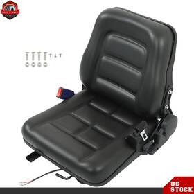 Ber528375 Berliii Fold Down Tractor Seat Universal Forklift Micro Switch And Slide Black