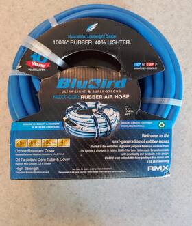 Bb3825 Blubird Rubber Air Hose 3/8 X 25 Inch 25ft 3/8in - 1/4 Npt 300 Psi