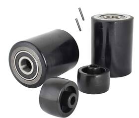 Carbo Glide 810017352494 Pallet Jack/truck Load Wheels Set 2 Pcs 3 X 3.75 With Bearings Id 20mm Poly