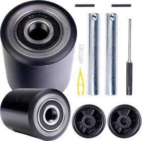 Pb-3375-ee Carbo Glide Pallet Jack/truck Load Wheels Full Set With Axles And Rollers 3 Inch X 3.75 Black