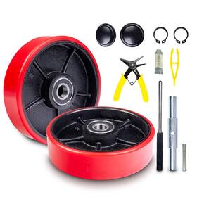 Pr-72-c-ab Carbo Glide Pallet Jack/truck Steering Wheels Set With Axle Fasteners And Protective Cap