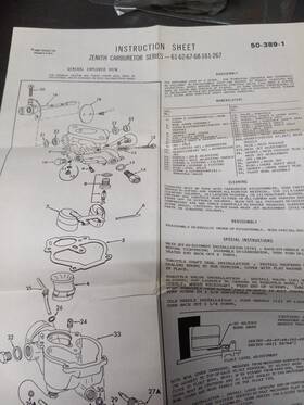 331916 Cat Caterpillar Forklift Zenith Carburetor Repair Kit 61-62-67-68