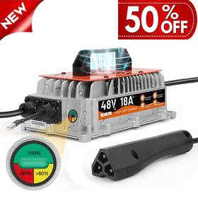 Cmtool 18a Orange 48v 1250w Golf Cart Charger Lead Acid Battery Fit For Ezgo Rxv And Txt