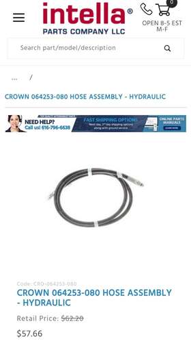 064253-080 Crown Hose Assembly - Hydraulic 85