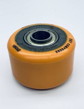 083179-201 Crown Raymond Lavex Li-ion Bobcat Polyurethane Wheel Assembly 4 Inch X 2.5 2.047 Orange