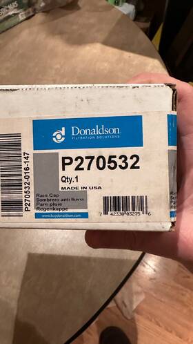 P270532 Donaldson Rain Cap 2 In Nos