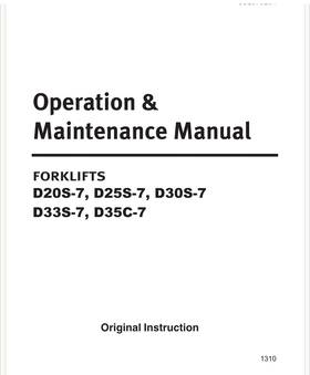 Sb2376e01 Doosan Oem Forklift Operating And Maintenance Manual Paperback