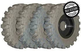 130024 Duraco 4pk. 1300x24 Solid Tires White Non Ma And 10 Hole Wheels Special