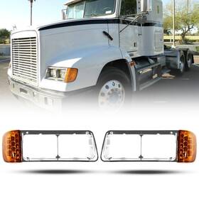 Ut-fld-0009 Easyinst Headlight Bezel With Led Turn Signal Assembly Compatible Freightliner Fl