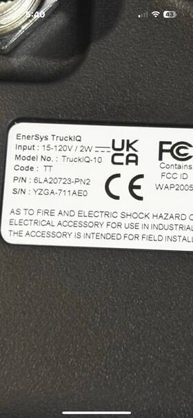 Yzga-711ae0 Enersys Truck Iq Smart Battery Dashboard Monitors Forklift Status Meter