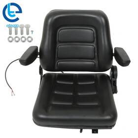 810221 Etecgo New Forklift Seat Pvc Universal Tractorseat Foldable With Armrests Safety Switch
