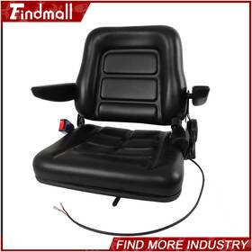 915876 Findmall Fold Down Forklift Seat With Armrest Safety Belt Excavator Tractor Loader