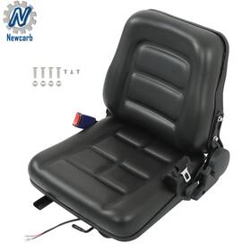 Findmall Nc1902150 Fold Down Tractor Seat Micro Switch And Slide Forklift Black Universal