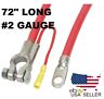 04241 Forklift Battery Cable Gauge 2 Positive Red 72inch Long Top Post Crimped Lug