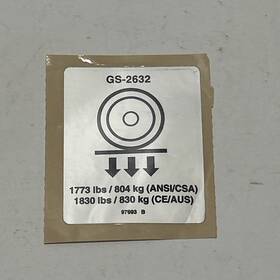 97693gt Genie 97693 / Oem Decal Label Wheel Load 2632