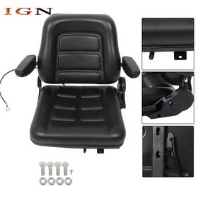 Ign3029522 Genrics Universal Forklift Seat Foldable Armrest Safety Switch Pvc Tractor Black