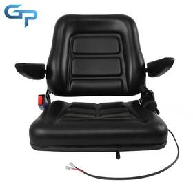 Gre176130 Greatparts Universal Black Tractor Seat Adjustable Belt Pvc Forklift With Switch