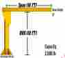 H21010 Heavy Duty Freestanding Floor Mount 2 000 Lb 1 Ton Jib Crane 10 Hub Span