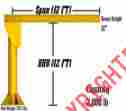 H21212 Heavy Duty Freestanding Floor Mount 2 000 Lb 1 Ton Jib Crane 12 Hub Span