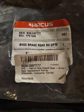 1147125 Hacus Fpe Shoe - Brake Rh Rear Mitsubishi/caterpillar New