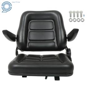 Hp105681 Happy19star Universal Forklift Seat Pvc Tractor Foldable With Armrests And Safety Switch New