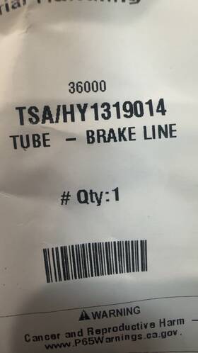 1319014 Hyster Tube/ Brake Line Assy Right Hand