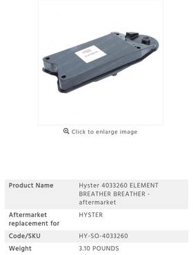 4033260 Hyster Element Breather Fleetguard