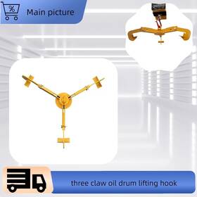 Kkk-053258 Illusiyame 793.6lbs Oil Drum Lifting Hook Forklift Crane Three-jaw