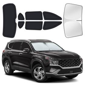 Hyu-san-19 Jasvic For Hyundai Santa Fe 2019-2023 Car Window Shades 8pcs Privacy Sun Shade Set