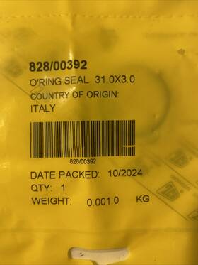 Sk222291024je Jcb 828/00392 O Ring 82800392