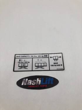 Sk68180225je Jlg 1001132364 Max Capacity Decal 705 Lbs