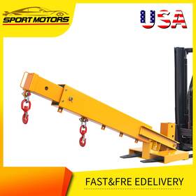 Beysh7cvhf Ledkingdomus Forklift Mounted Mobile Crane 6000lbs Jib Boom Lift Hoist Dual Hooks Handling
