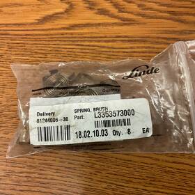 L3353573000 Linde Lot Of 8 Baker-linde Spring Brush Electric Motor Brushes Nos