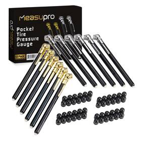 Measupro 850040992366 Pencil Tire Pressure Gauge - 12 Pack Bulk Heavy Duty 0-50 Psi Hard Polymer