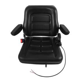 1338588 Menbager Black Forklift Seat Universal Pvc Tractor With Armrests Belt Switch