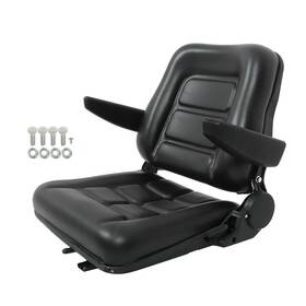 1338626 Menbager Universal Foldable Forklift Seat Pvc Tractor Adjustable Back And Armrest
