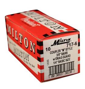 717-6 Milton Industries Box Of 10 3/8 Inch Barb Body With Drag Guard- M-style