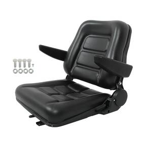 Gs3276111fe Muparkt Black Universal Forkliftseat Pvc Tractorseat Foldable With Armrests And Safety Switch