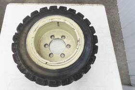 250-15 Orca Forklift Tire Traction Solid Press-on Black 6x218mm Rim