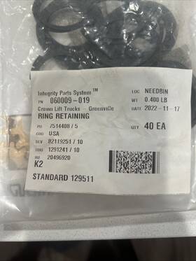 060009-019 Ouroverstock 40 Retaining Ring For Crown Forklift