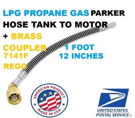 Rr014-12 Parker Hannifin 12 Inch 1 Foot Forklift Propane Lpg Gas Hose Usa Rego 7141-f Coupler