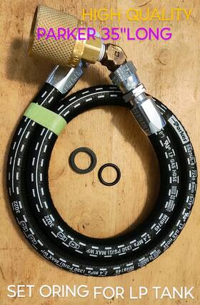 Lpghose-35 Parker Forklift Propane Tank Hose 35 Inch Long With Coupler Lpg Connector Oring Set