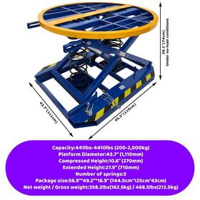 Cr-057113 Preasion 3.7 Inch 4400lbs Forklift Loading Tray Material Handling Pallet Spring Level Loader