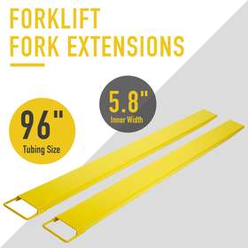 Preenex 719868662021 96 Inch X5.9 2 Pack Pallet Fork Extension Slide-on Heavy Duty Forklift Loader Truck